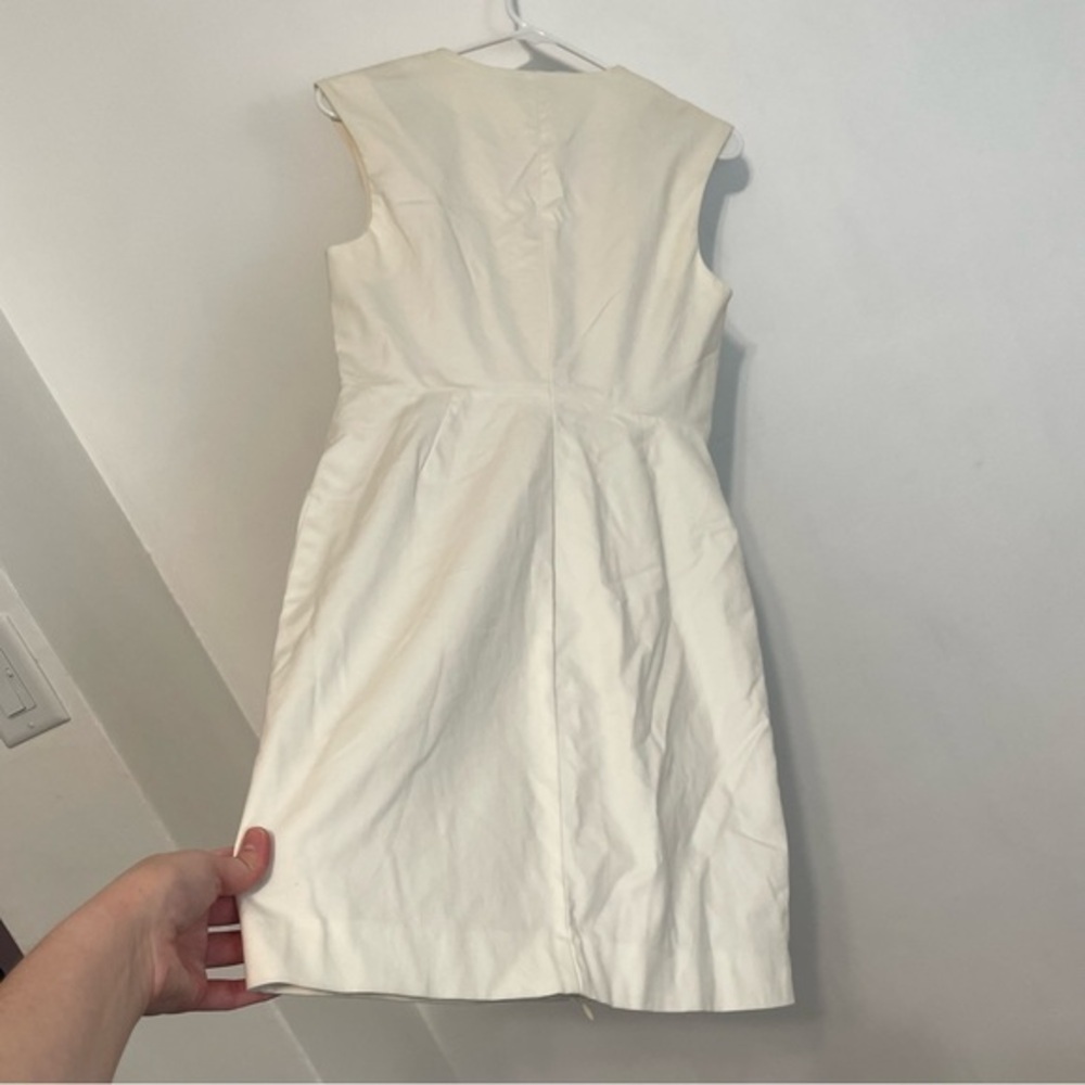 KATE SPADE Saturday Let's Make Contact V-Neck Zip Front Dress Cream Ivory Sheath - Picture 14 of 16